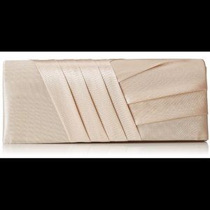 Damara Champagne Satin Clutch